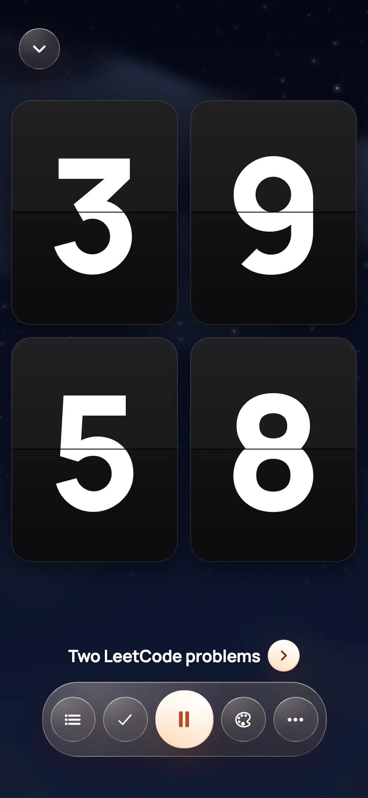 Floe on iPhone: focus timer