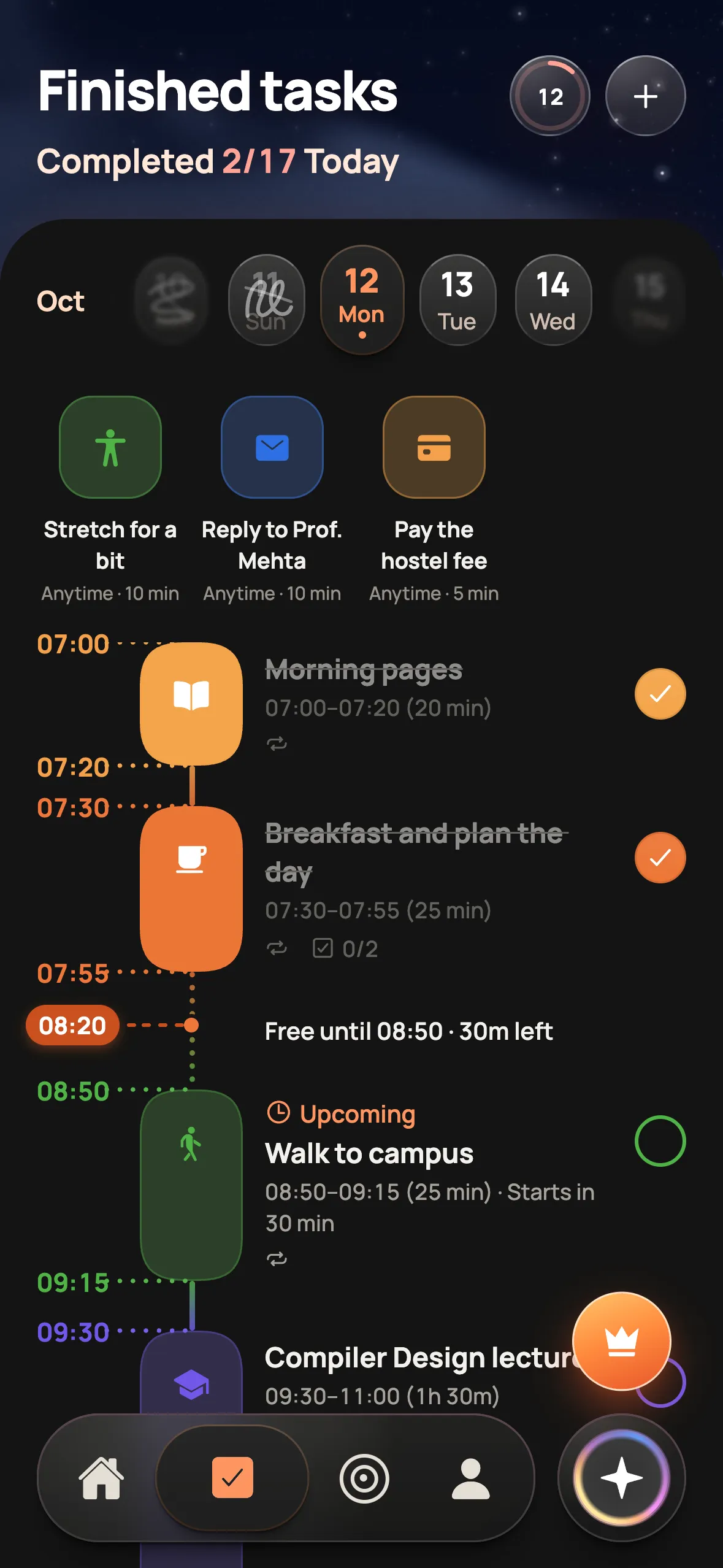 Floe on iPhone: ai day planner